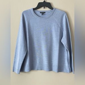Eileen Fisher Petite MP Blue Sweater Italian Yarn